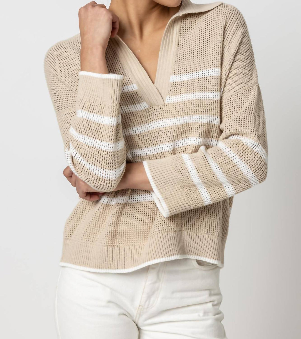 Lilla P - Stripe Polo Sweater