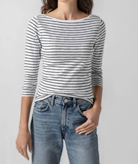 Lilla P - Striped 3/4 Boatneck - clothing - cotton - shirts