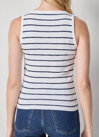 Lilla P - Striped Wide Strap Tank Top