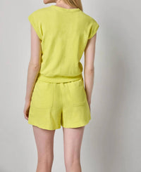 Lilla P - Textured Terry Front Seam Shorts