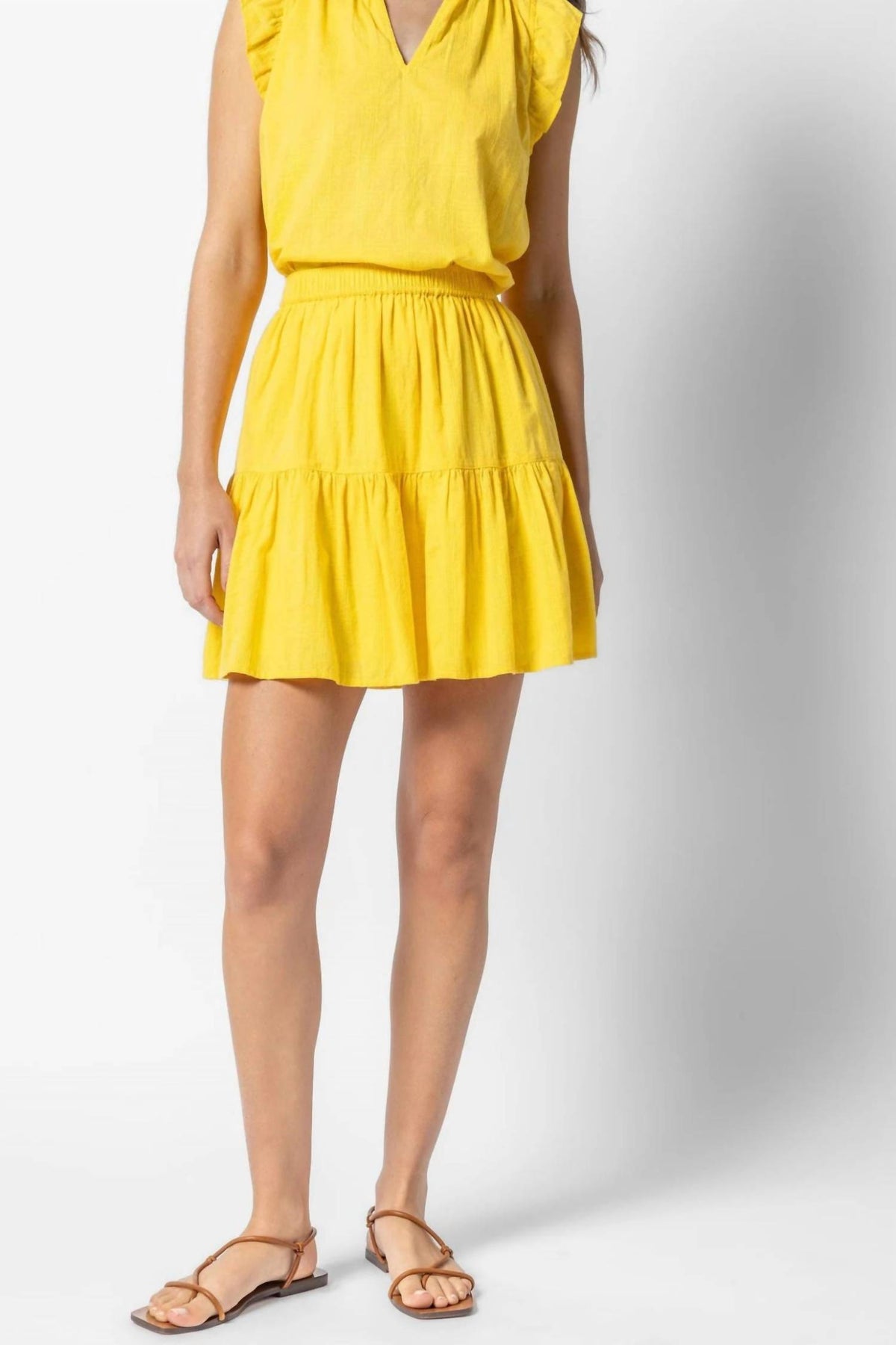 Lilla P - Tiered Short Skirt Saffron
