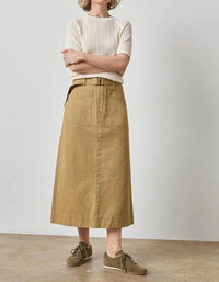 Lilla P - Washed Twill Utility Midi Skirt