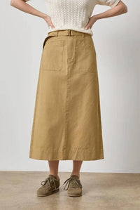 Lilla P - Washed Twill Utility Midi Skirt