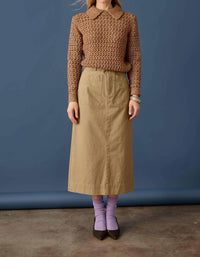 Lilla P - Washed Twill Utility Midi Skirt