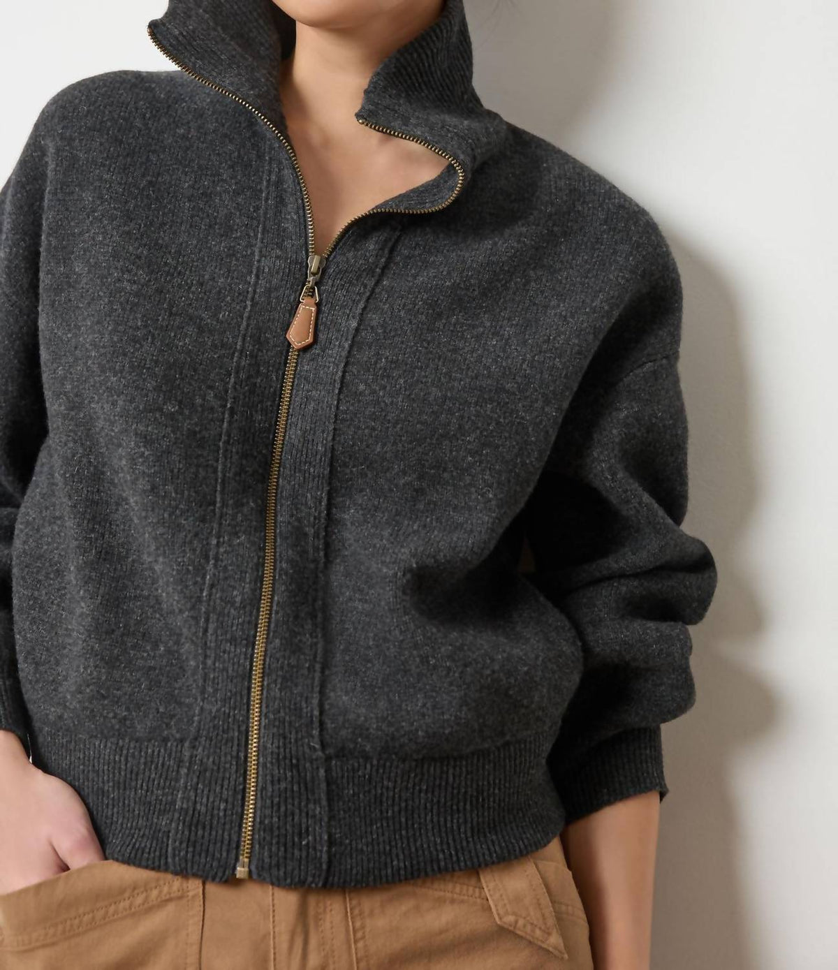 Lilla P - Zip Front Polo Cardigan