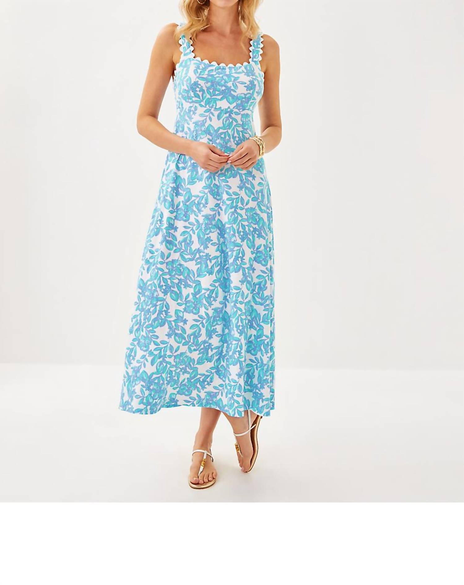 Lilly Pulitzer - Dwyer Midi Dress - blue - clothing - cotton