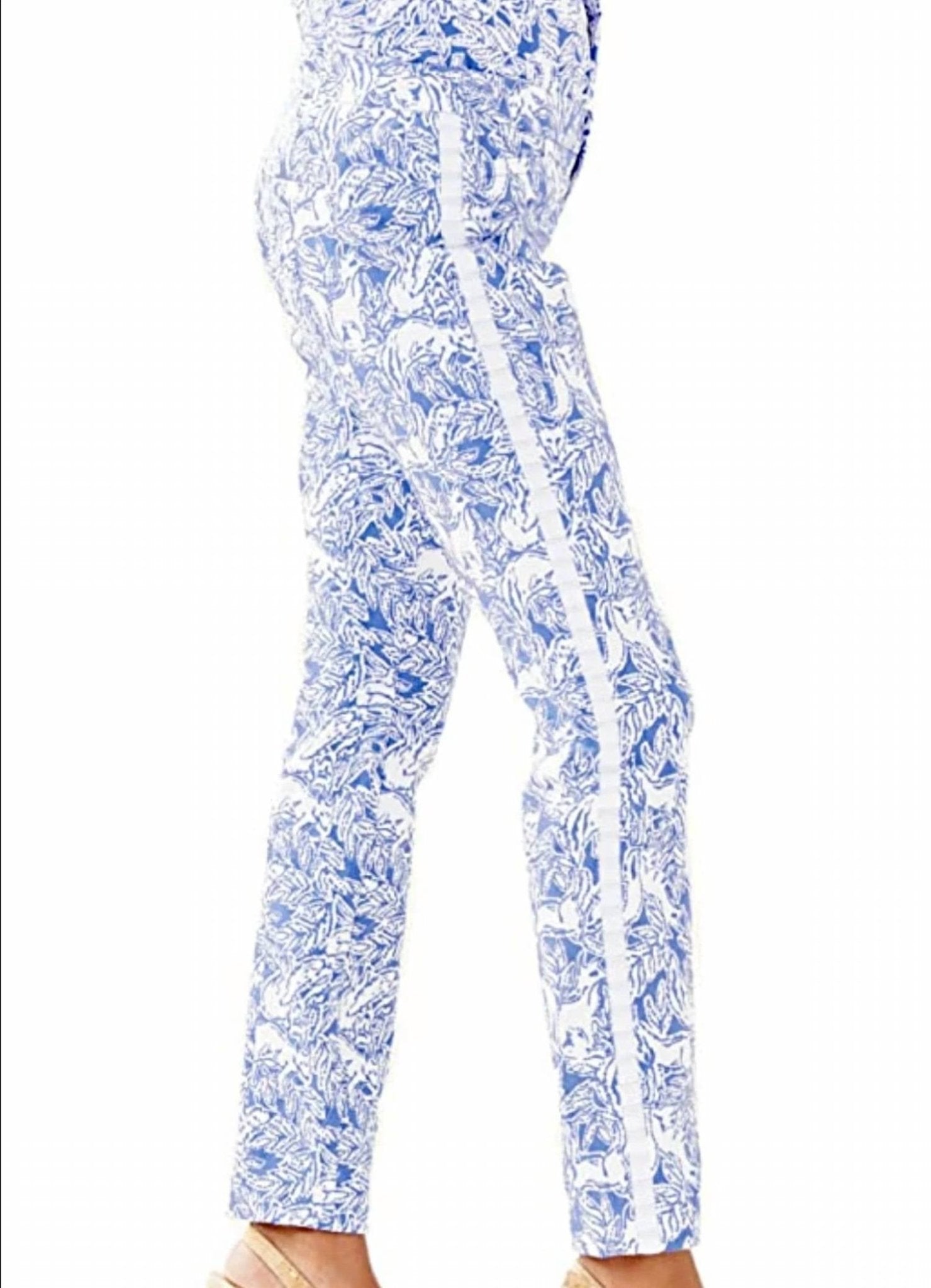 Lilly Pulitzer - Kelly Skinny Ankle Pant - blue - clothing - cotton - blend