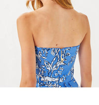Lilly Pulitzer - Kenni Strapless Midi Dress - blue - clothing - cotton