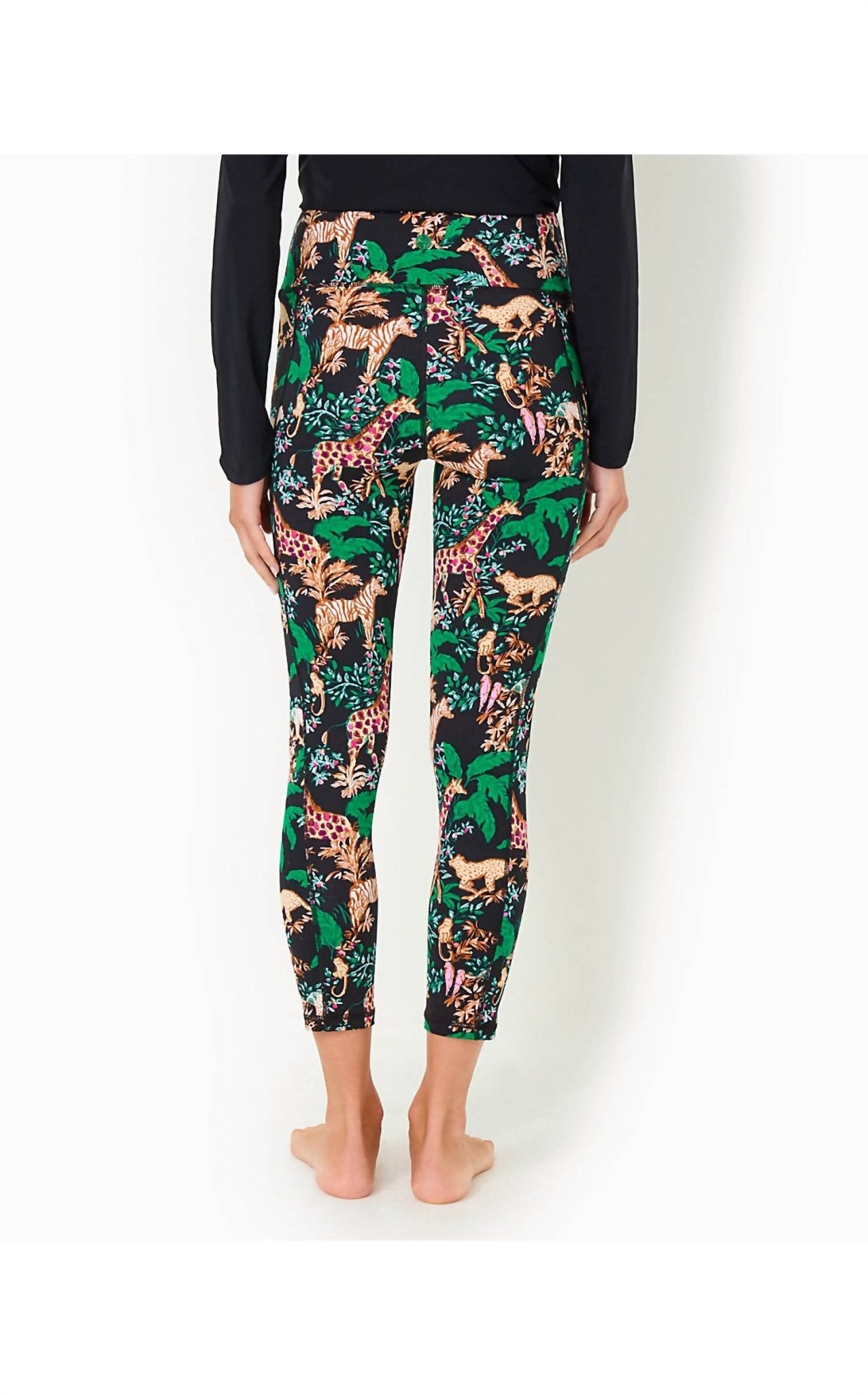Lilly Pulitzer - Upf 50+ High Rise Weekender Midi Legging - animal - black - clothing