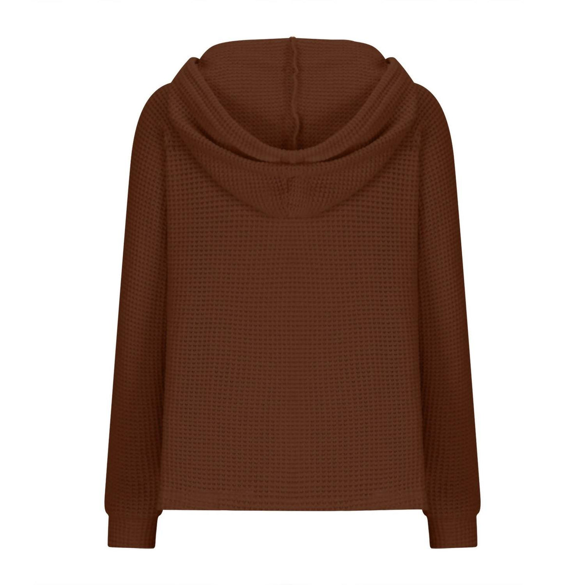 Lily Clothing - Waffle Button-up Hoodie Pullover