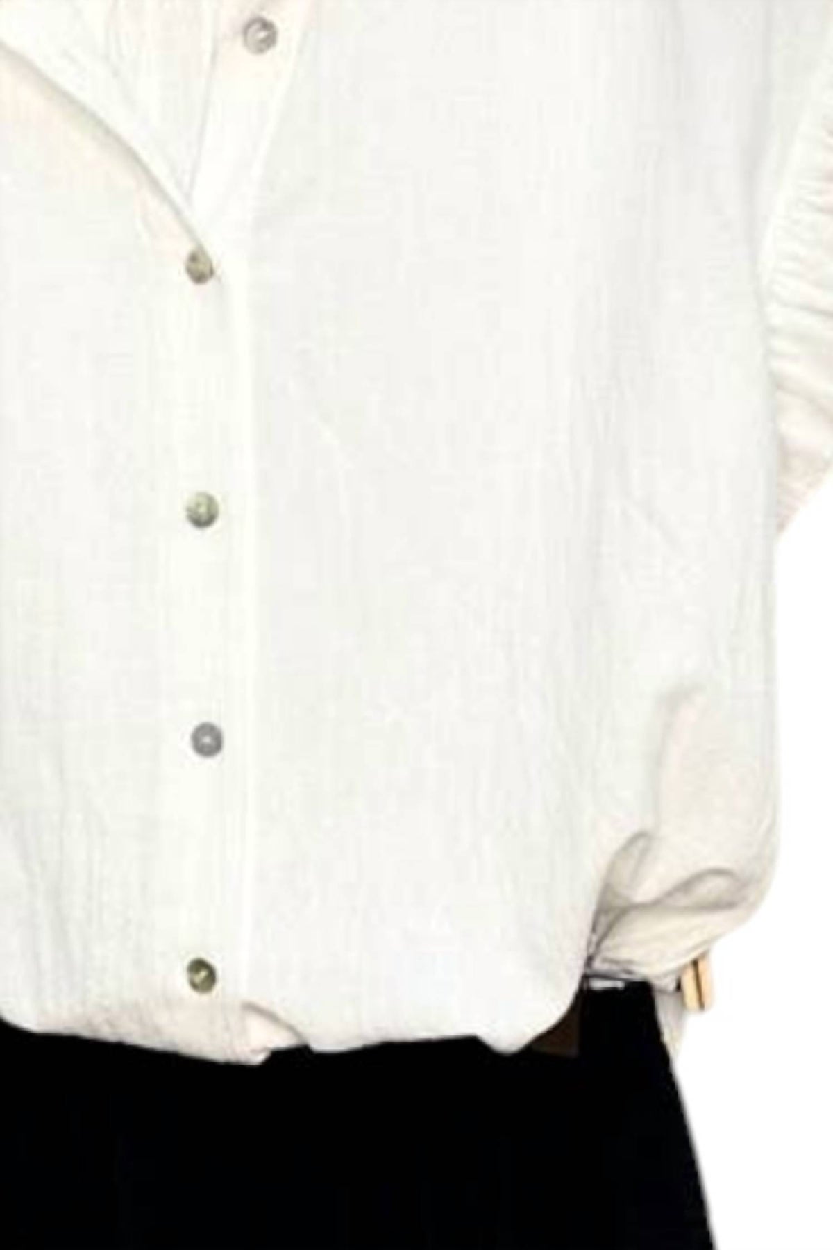 Lime N Chili - Helena Solid Ruffle Sleeve Button-down Shirt