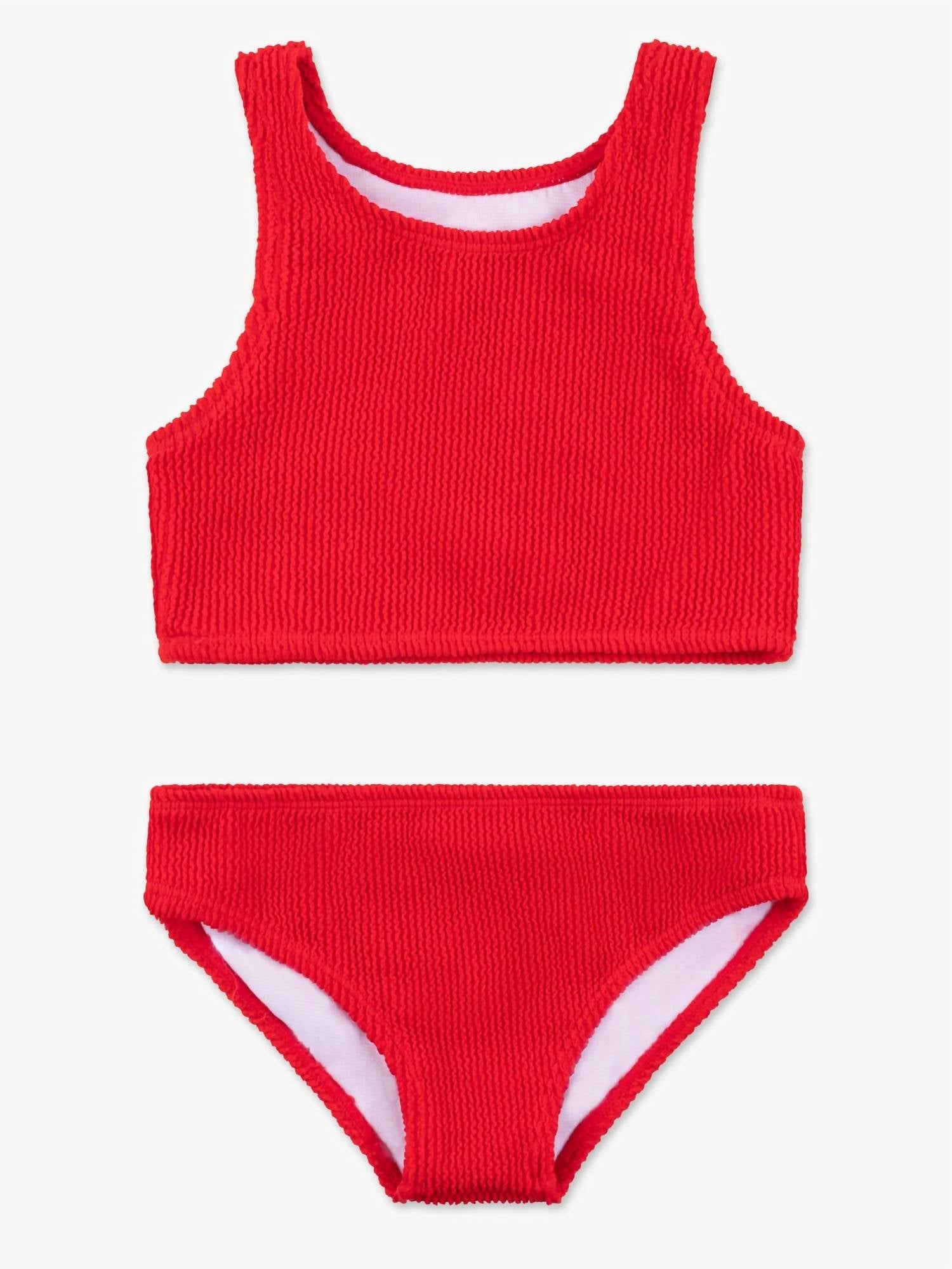 Limeapple - Girl's Crinkle Two Piece Tankini Swimsuit - baby - bikinis - clothing