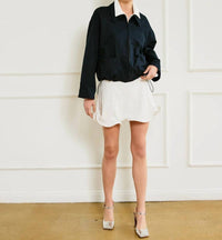 Line And Dot - Bubble Hem Tuxedo Jacket