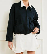 Line And Dot - Bubble Hem Tuxedo Jacket