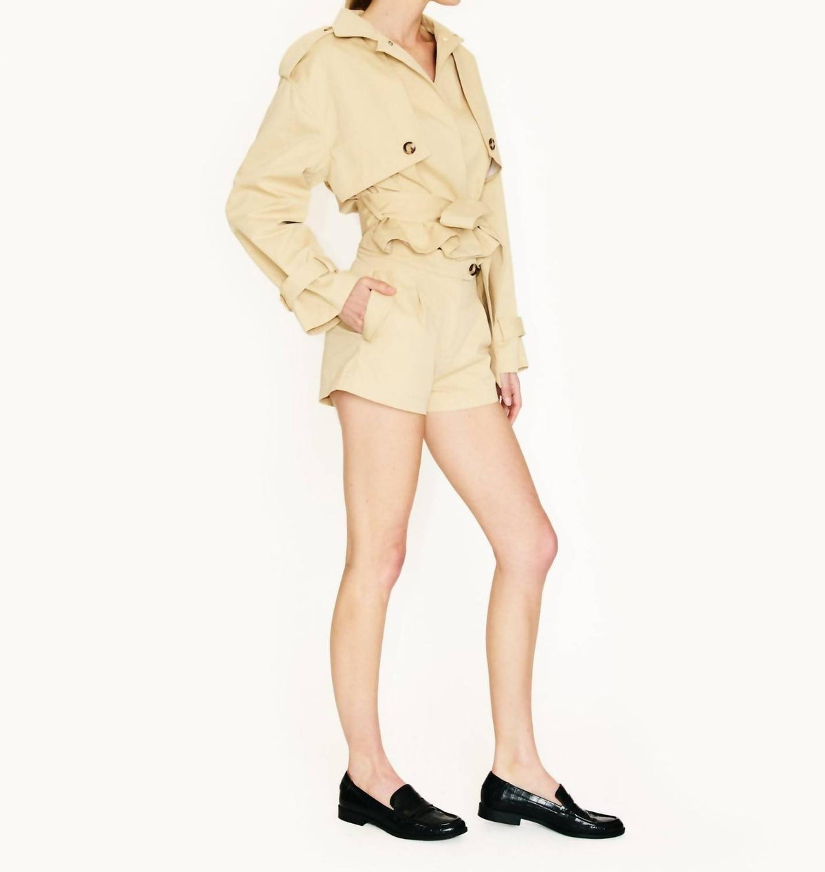 Line And Dot - Kaelin Trench Style Romper