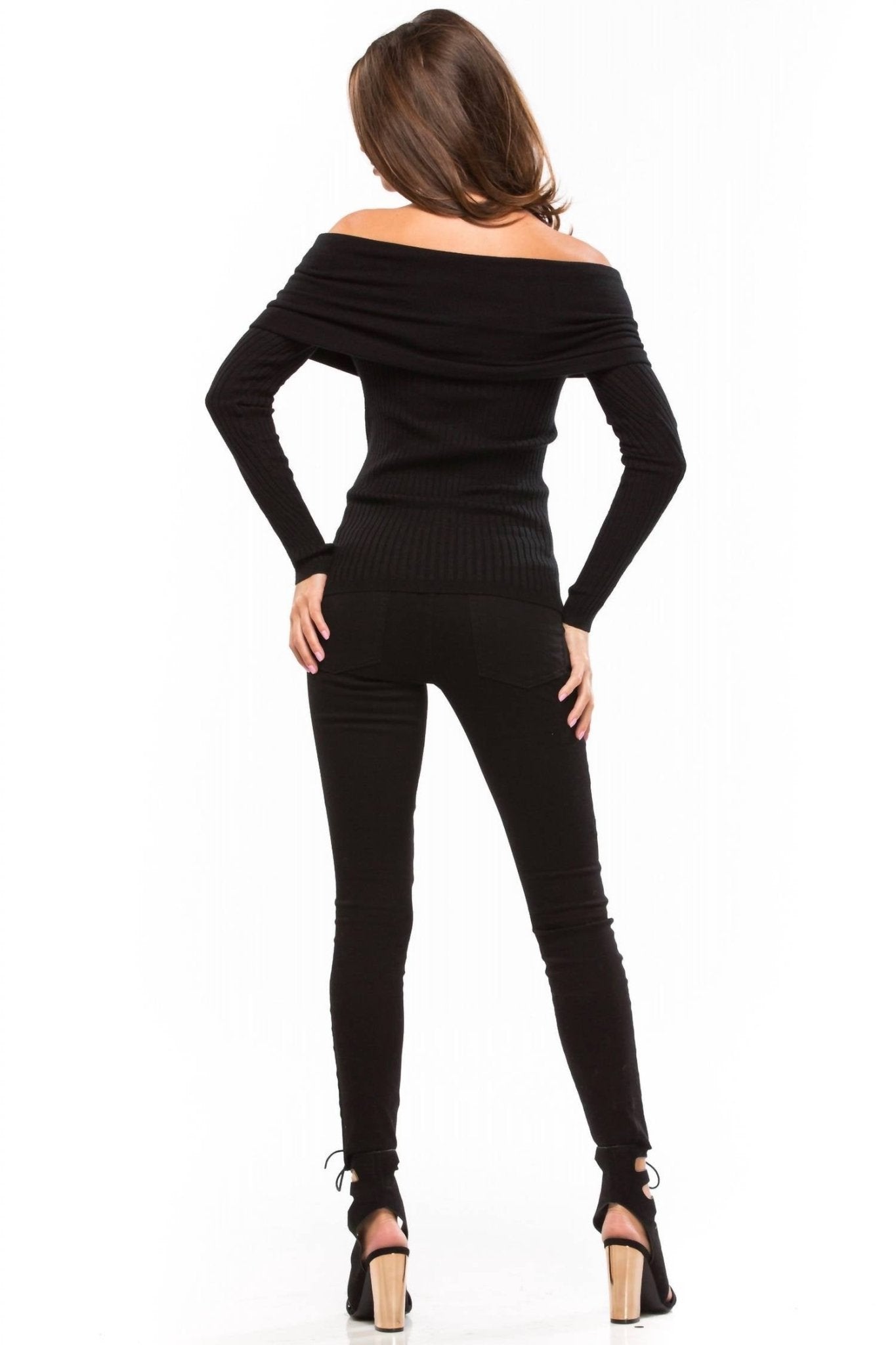 Line And Dot - Lea Off Shoulder Top - black - blouses - clothing