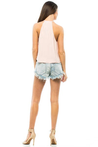Line And Dot - Women's Lucienne Halter Top - blouses - clothing - pink