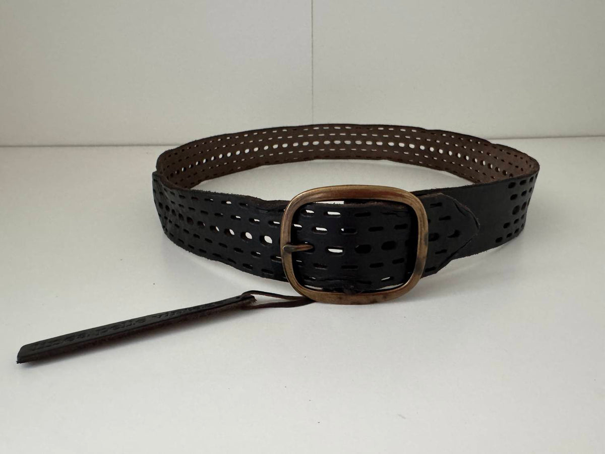 Linea Pelle - Women's Genuine leather broken in look multi hole belt