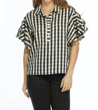 Lior - Harmony Double Flounce Sleeve Blouse