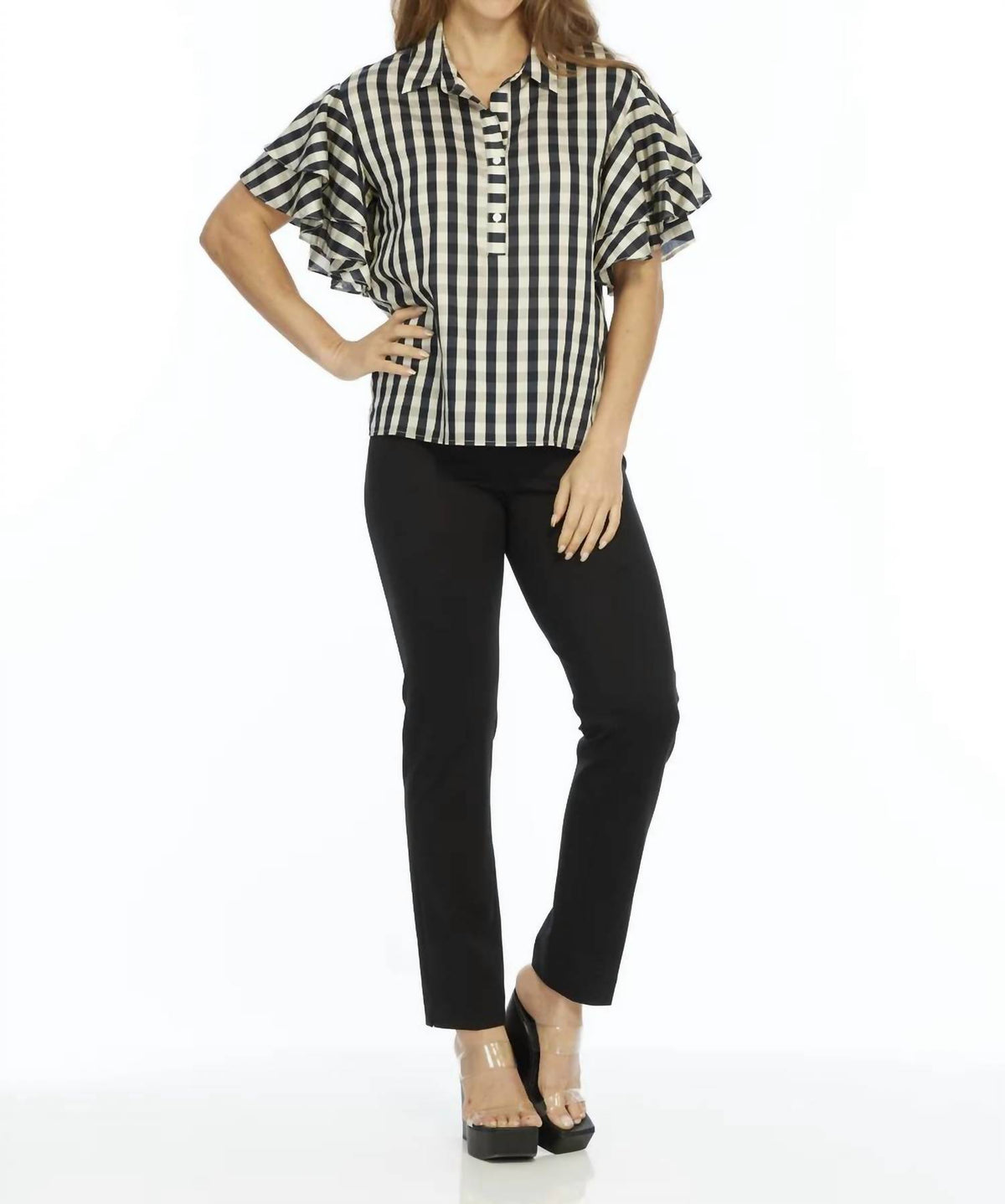 Lior - Harmony Double Flounce Sleeve Blouse