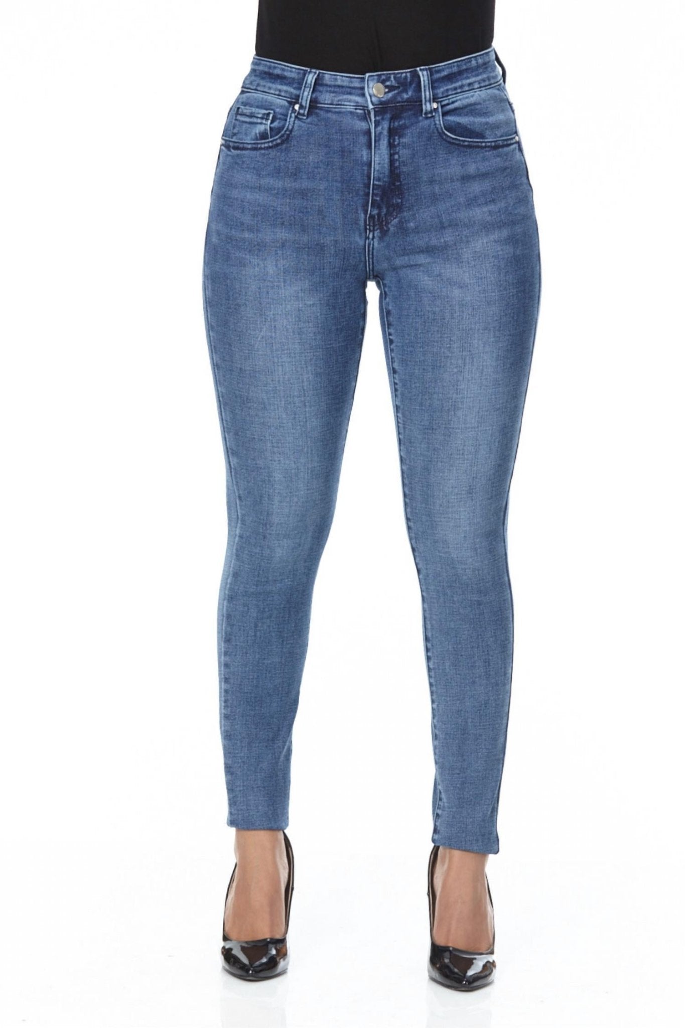 Lior - High Waisted Jackie Jeans - blue - clothing - cotton - blend