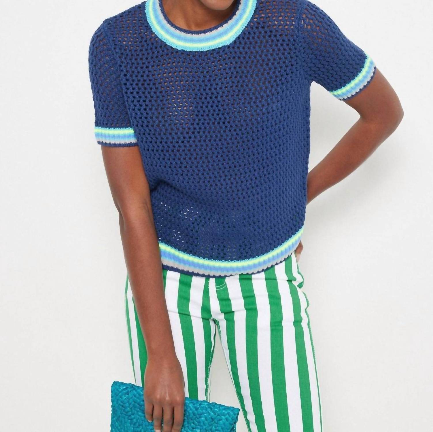 Lisa Todd - Galaxy Top - blue - clothing - cotton - blend