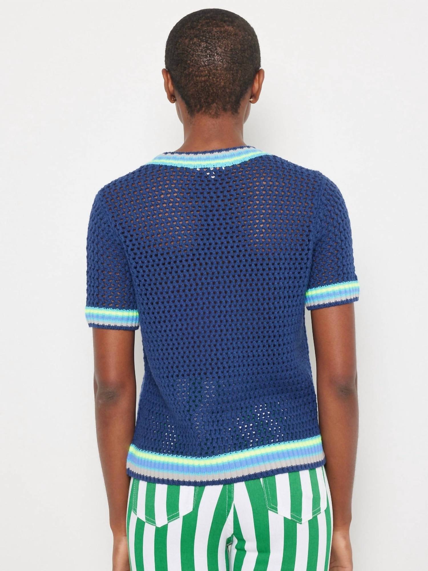 Lisa Todd - Galaxy Top - blue - clothing - cotton - blend