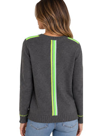 Lisa Todd - Neon-trim Crewneck Sweater