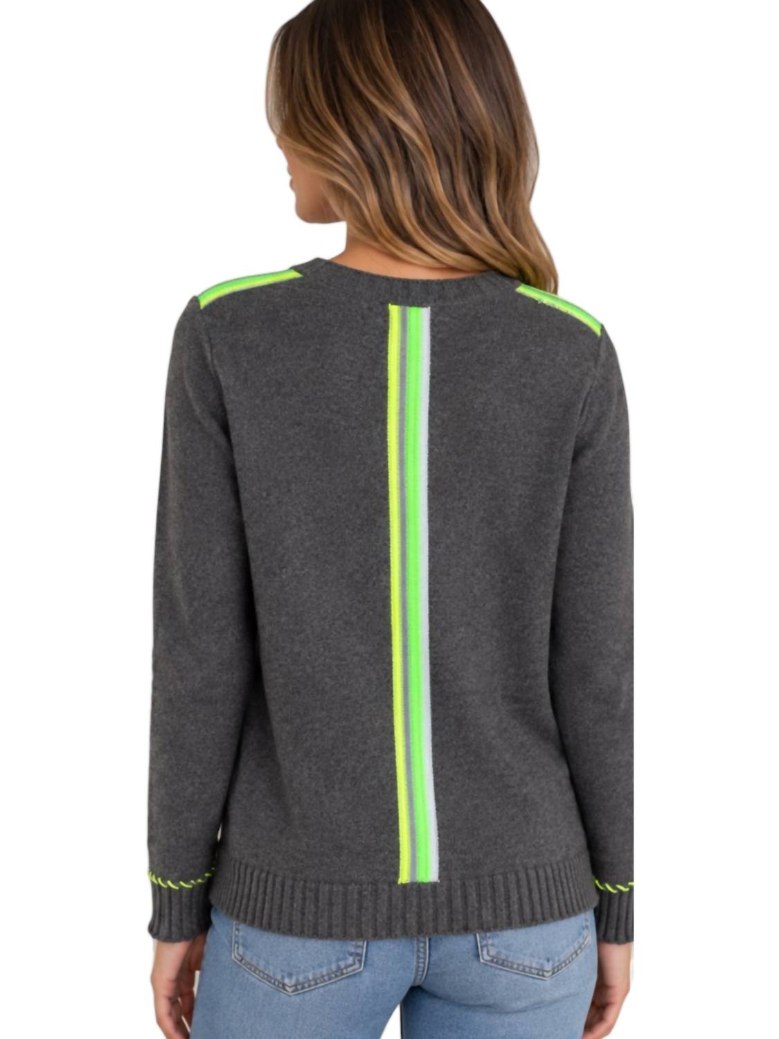 Lisa Todd - Neon-trim Crewneck Sweater