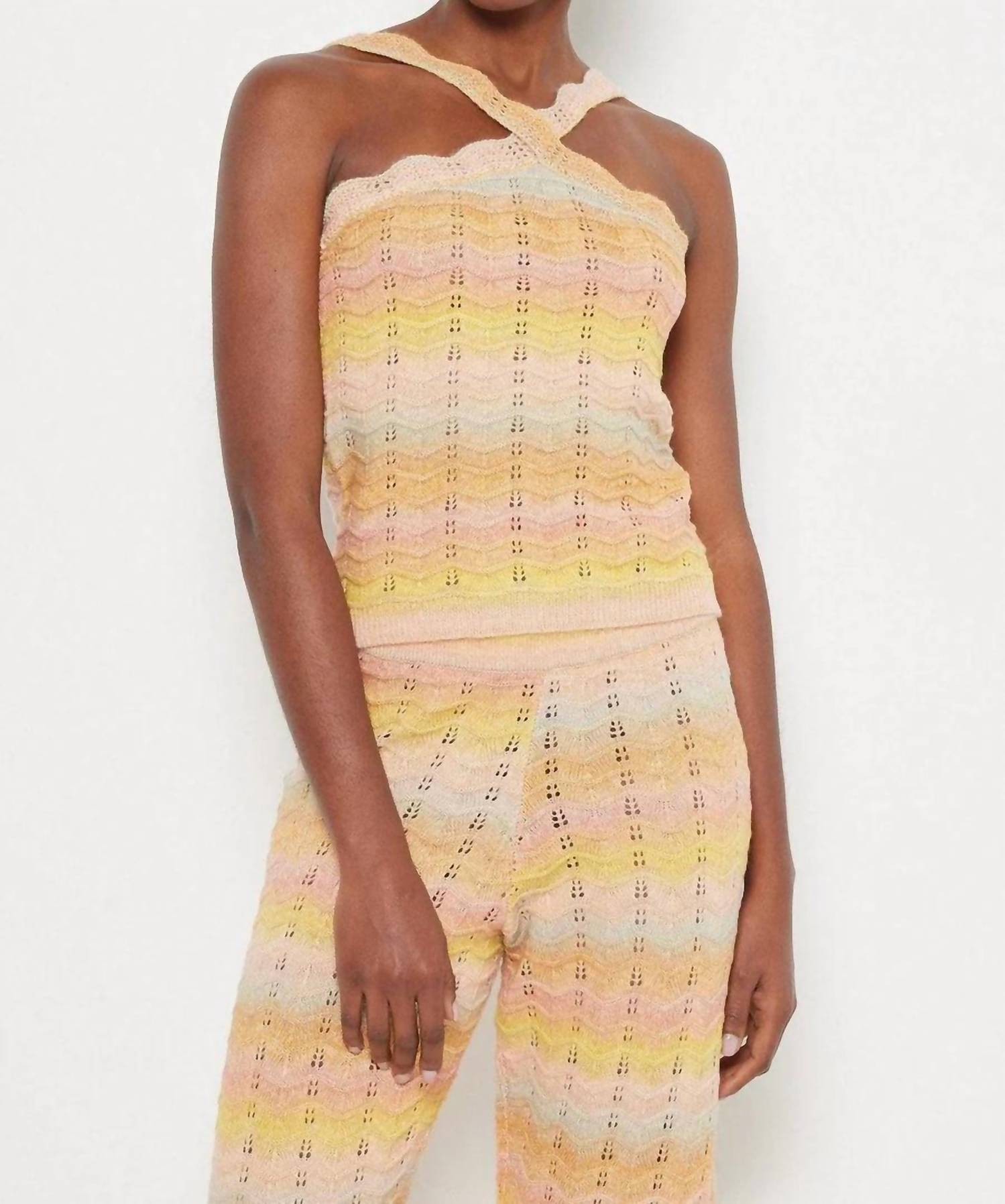 Lisa Todd - Summerscape Halter Top - blouses - clothing - cotton - blend