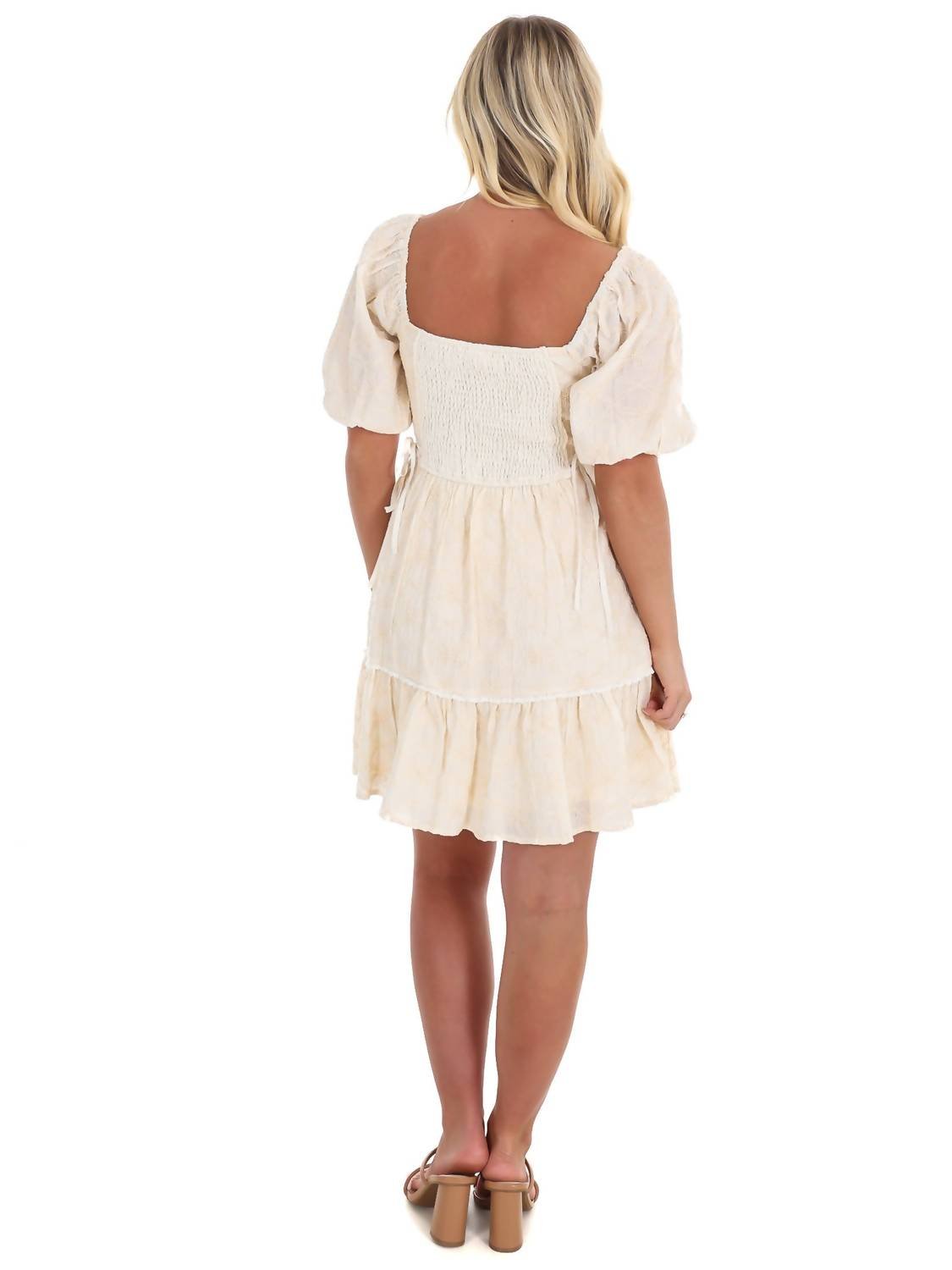 Listicle - Call It Fate Embroidered Mini Dress - beige - clothing - dresses