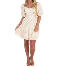 Listicle - Call It Fate Embroidered Mini Dress - beige - clothing - dresses
