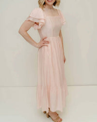Listicle - Estee Ruffled Short Sleeve Maxi Dress