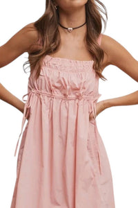 Listicle - Gathered Drawstring Midi Dress