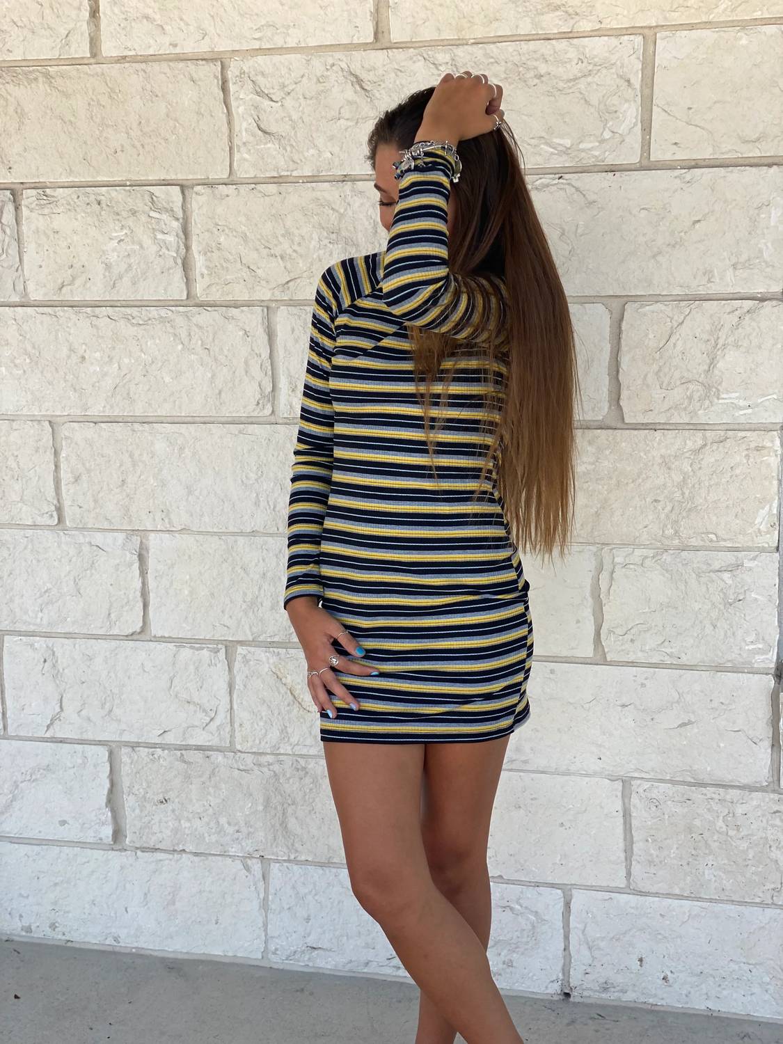 Listicle - Long Sleeve Stripe Dress