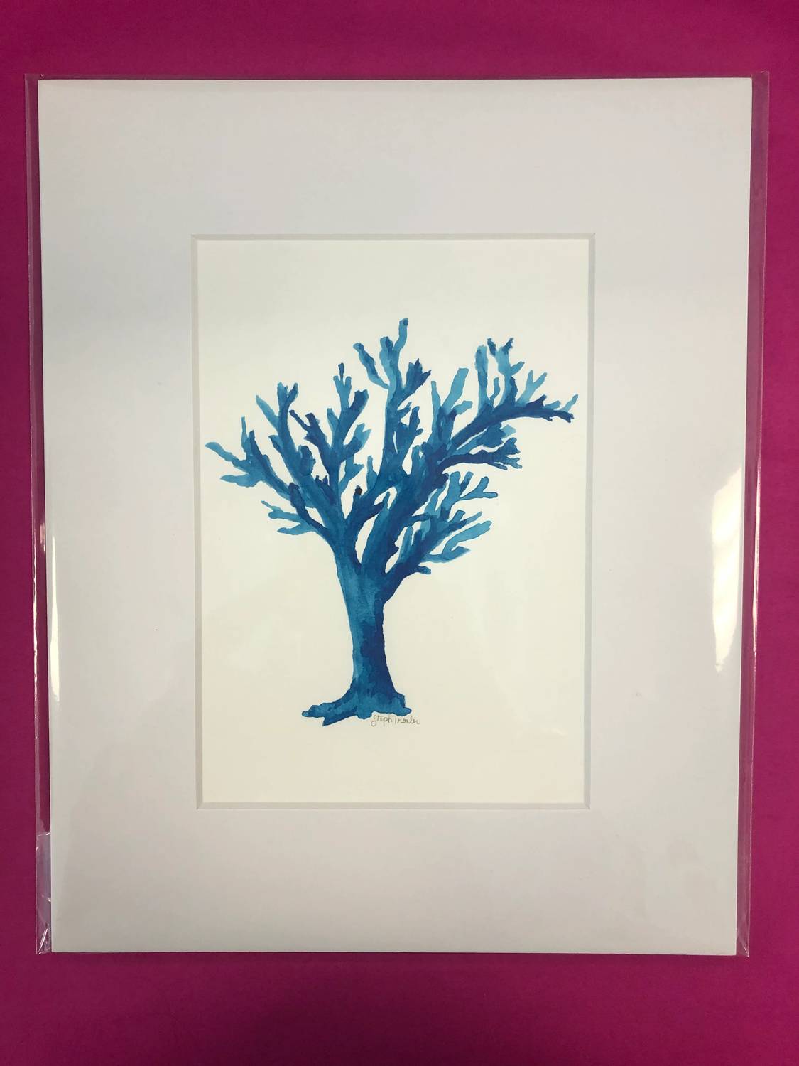 Little Blue Designs - Single Coral Reef Framed Art Print