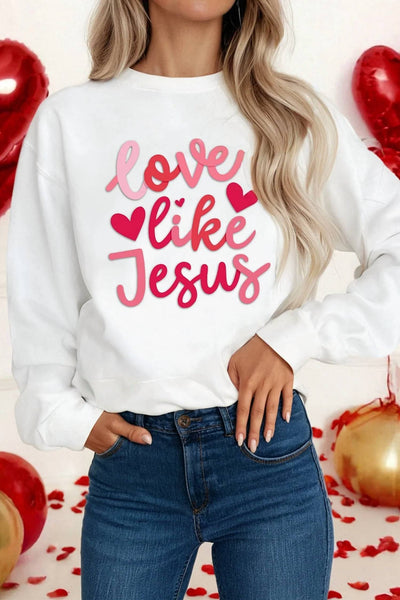 Little Daisy Closet - Like Jesus Valentines Printed Pullover