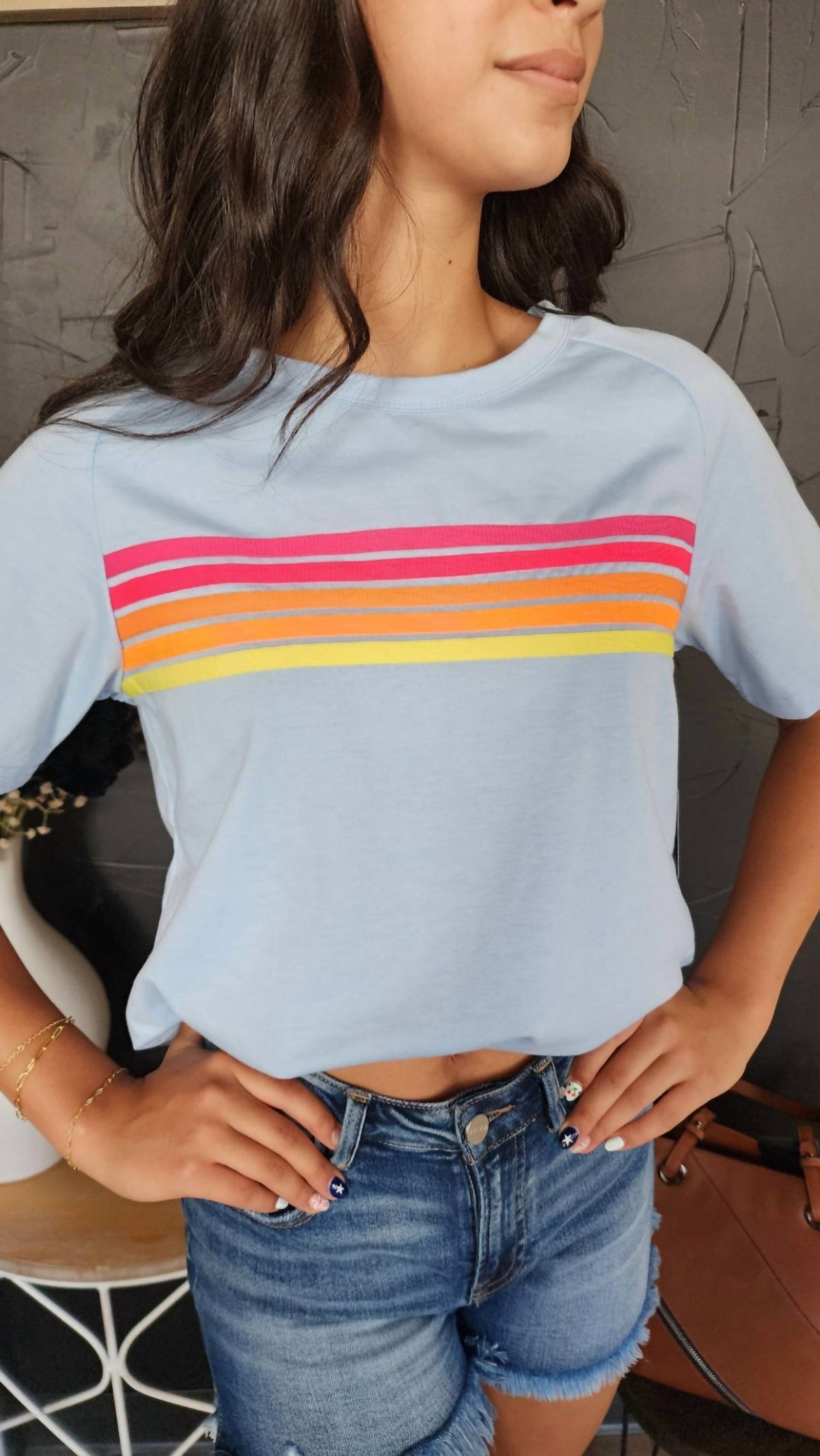 Little Daisy Closet - Patched Stripe Short Sleeve Shirt