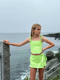 Little Olin - Tween Scrunch Strap Tank Top - clothing - cotton - blend - green