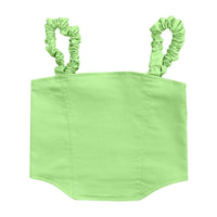 Little Olin - Tween Scrunch Strap Tank Top - clothing - cotton - blend - green
