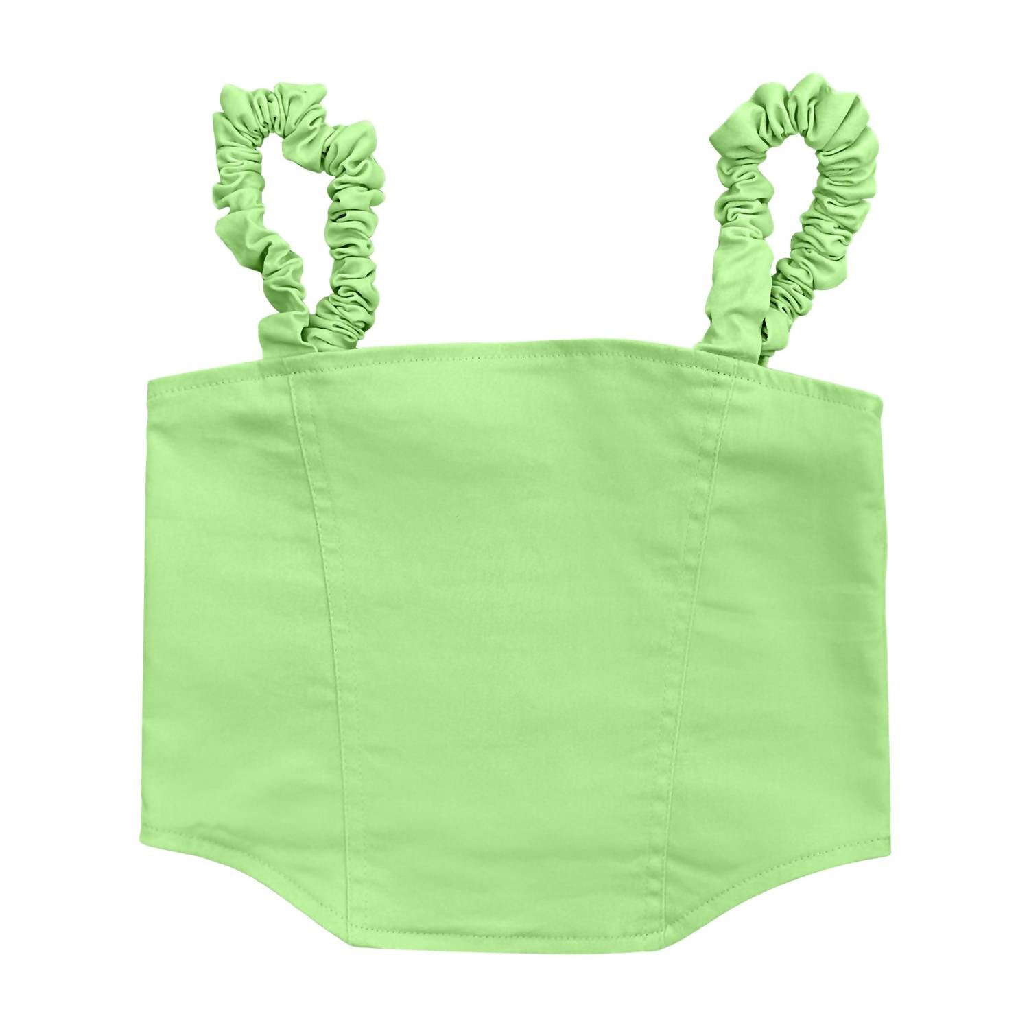 Little Olin - Tween Scrunch Strap Tank Top - clothing - cotton - blend - green
