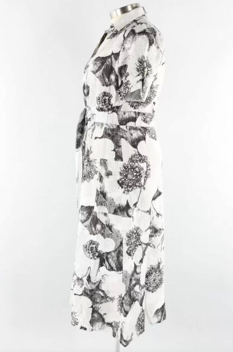 Liv By Habitat - Shirt Dress Floral Linen - clothing - dresses - grey