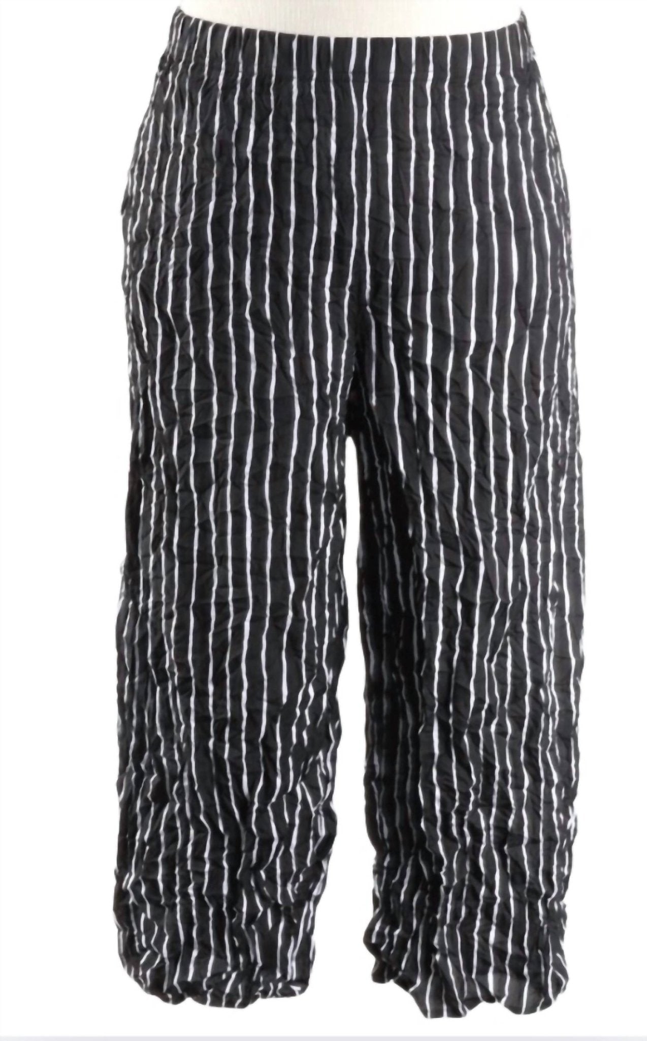 Liv - Easy Crop Stripe Pant - ankle - black - clothing