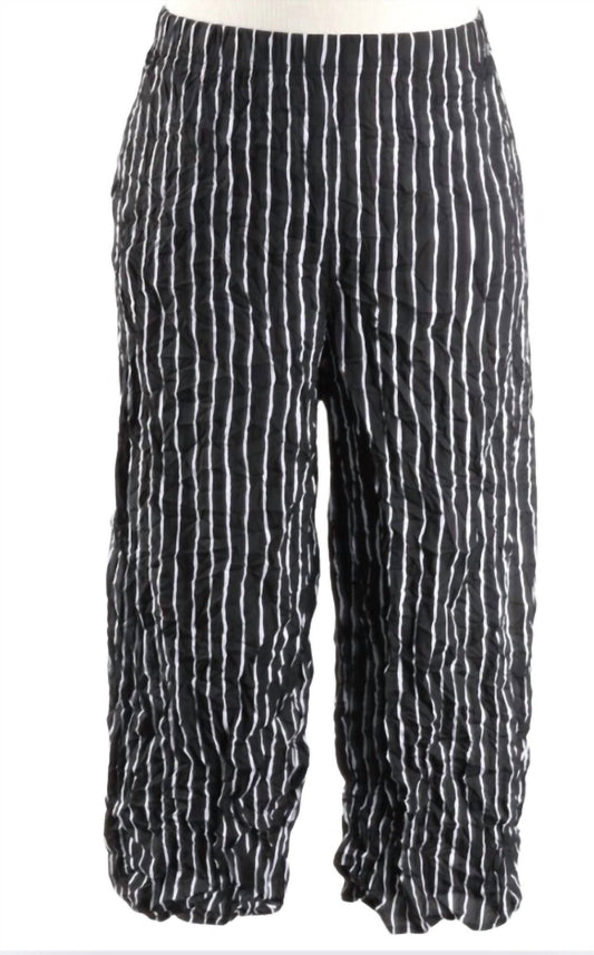 Liv - Easy Crop Stripe Pant - ankle - black - clothing