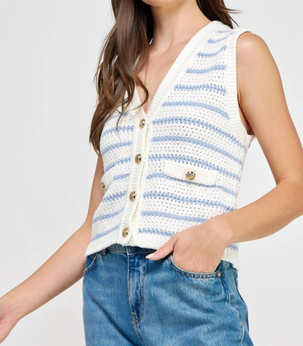 Liv - V Neck Crochet Vest