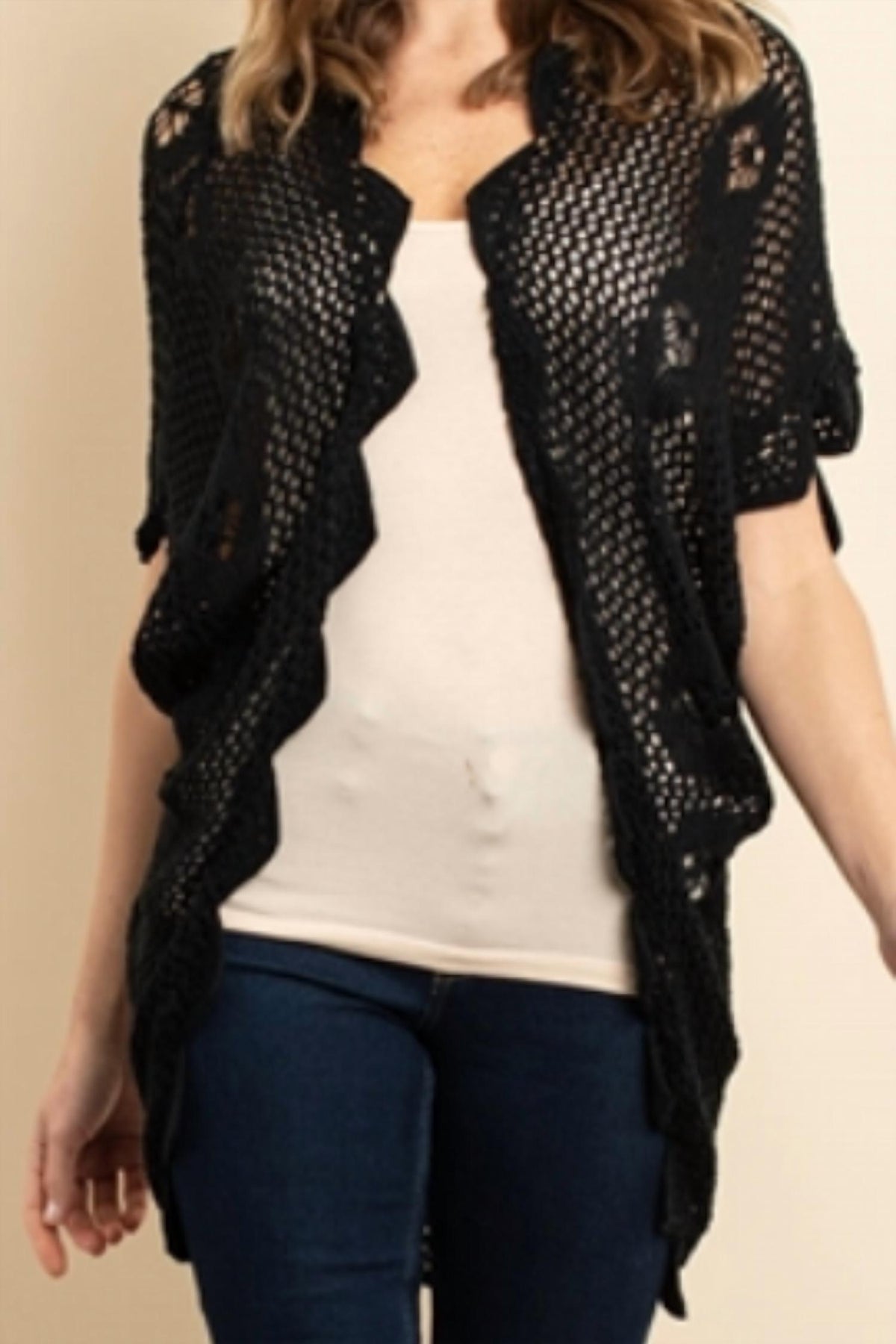 Llove - Women's Crocheted Open Shawl/wrap