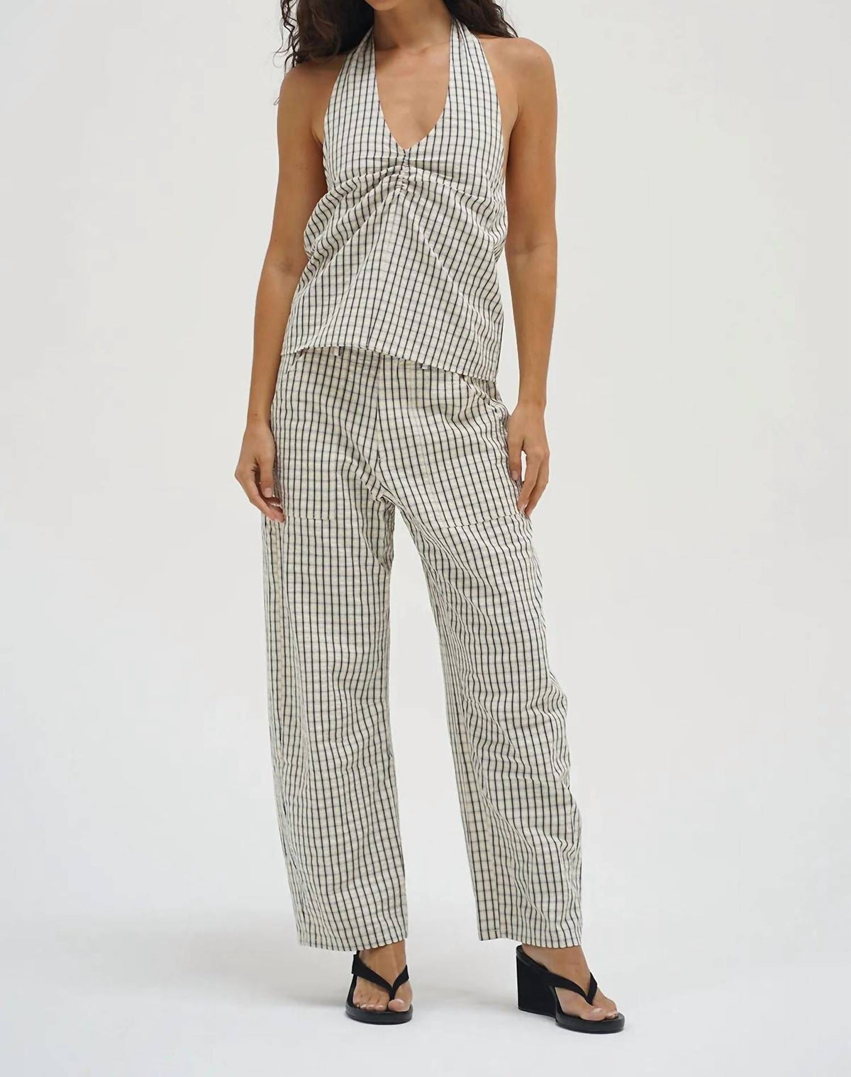 Lna - Cora Plaid Halter Top