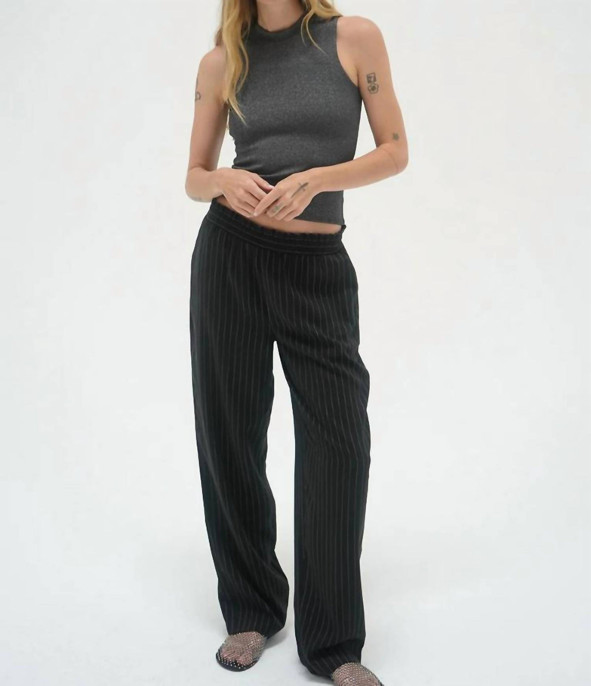 Lna - Double Layer Lurex Rib Top