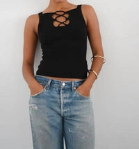 Lna - Regi Lace Up Rib Tank