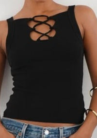 Lna - Regi Lace Up Rib Tank